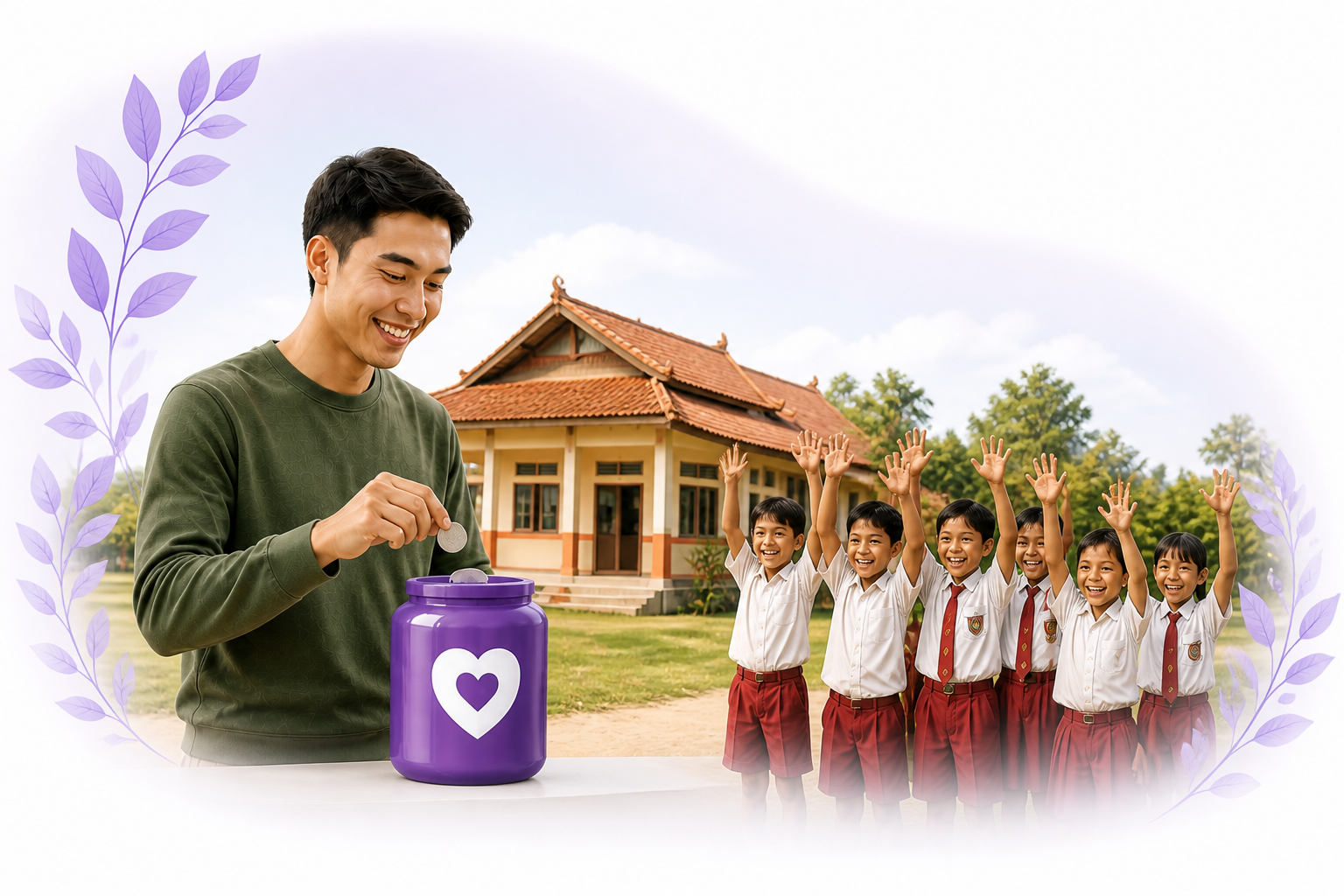 Donatur, sekolah desa, dan anak-anak Indonesia